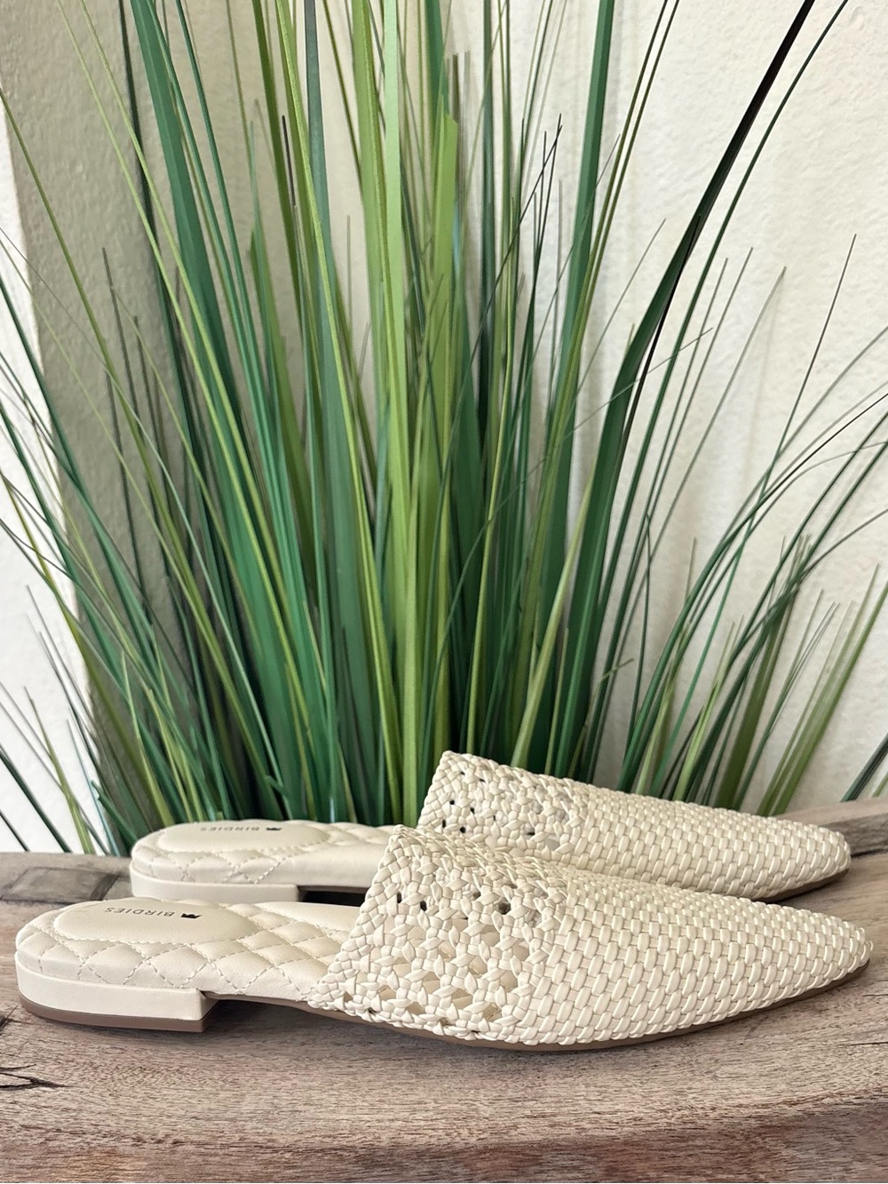 Birdies Woven White Cream Mules - Picture 4 of 8